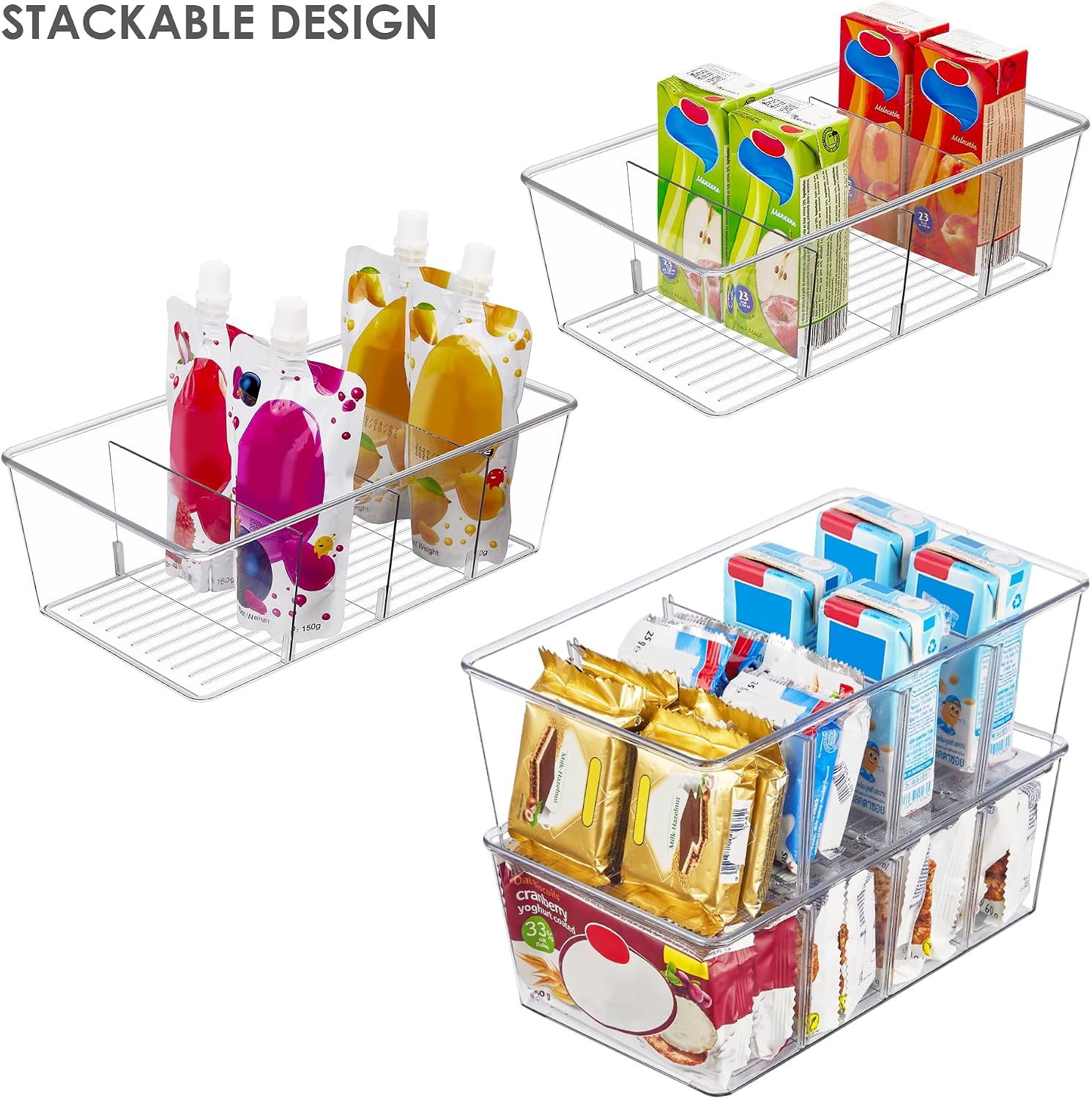 Detalle de Vtopmart Kühlschrank Organizer 4 Fächer