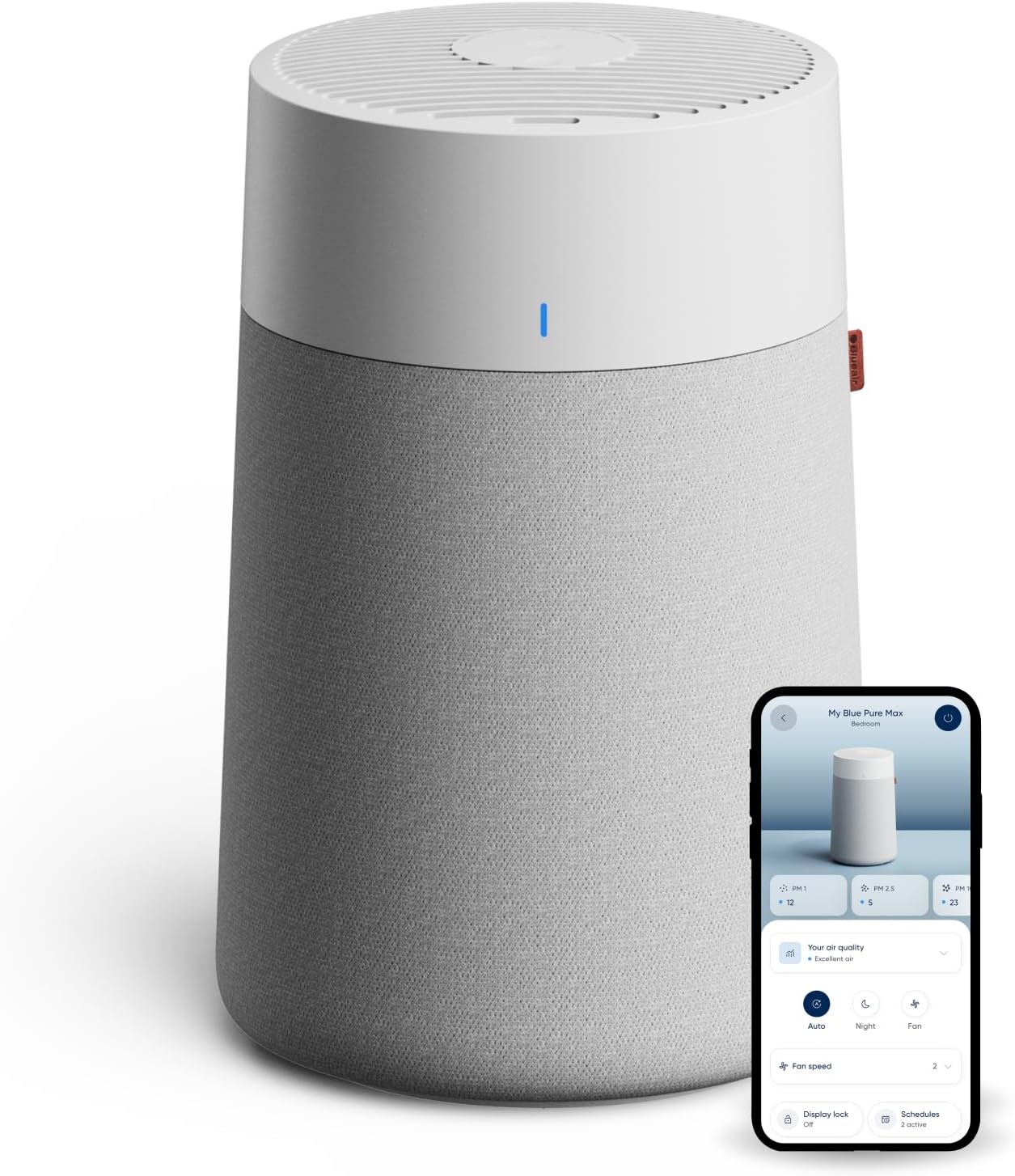 Detalle de BLUEAIR Luftreiniger 511i Max für Räume bis 43 m² – Smart, Leise, HEPASilent