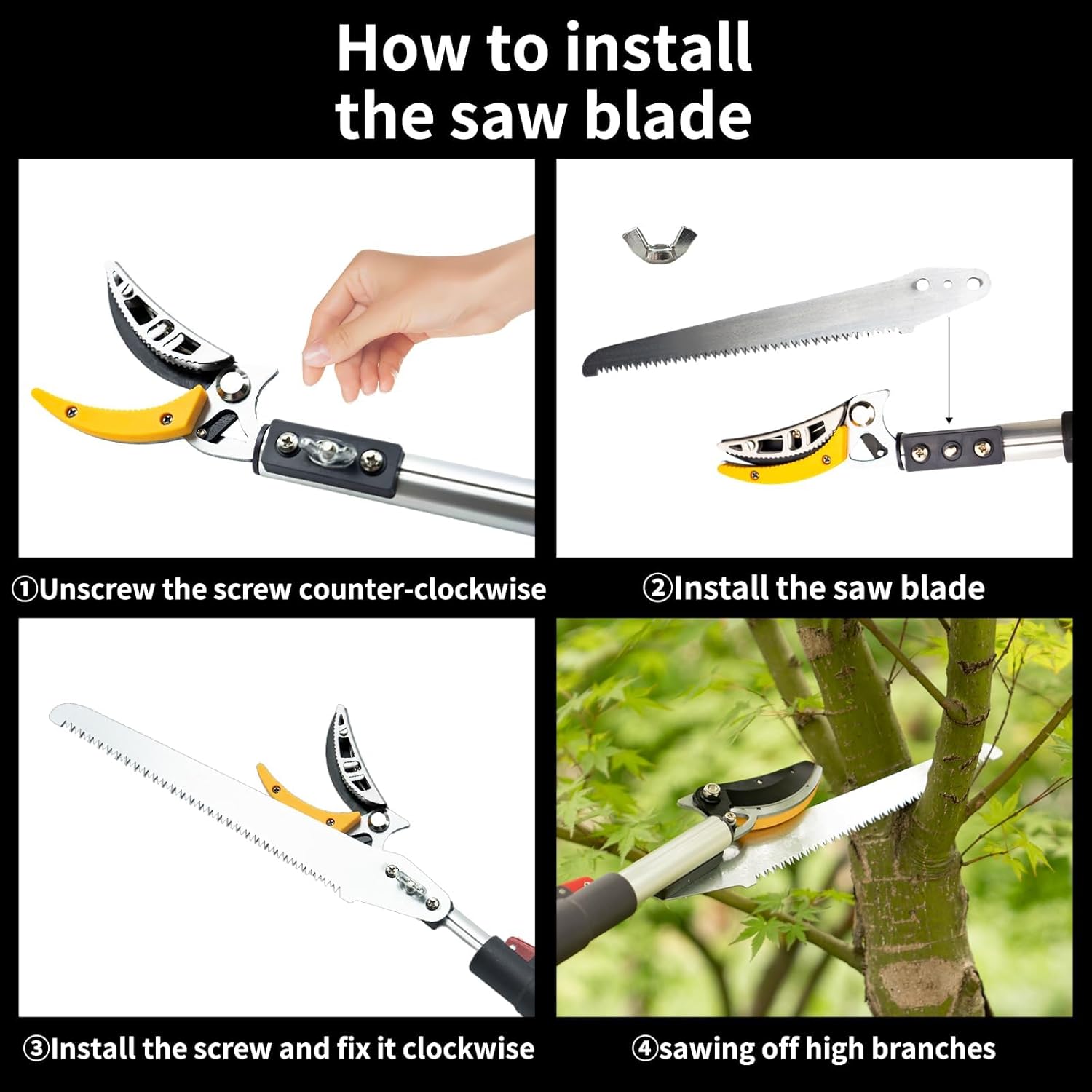 Thumbnail 4 de FLORA GUARD 1.4–3m extendable long-reach pruner pole saw (telescopic fruit picker)