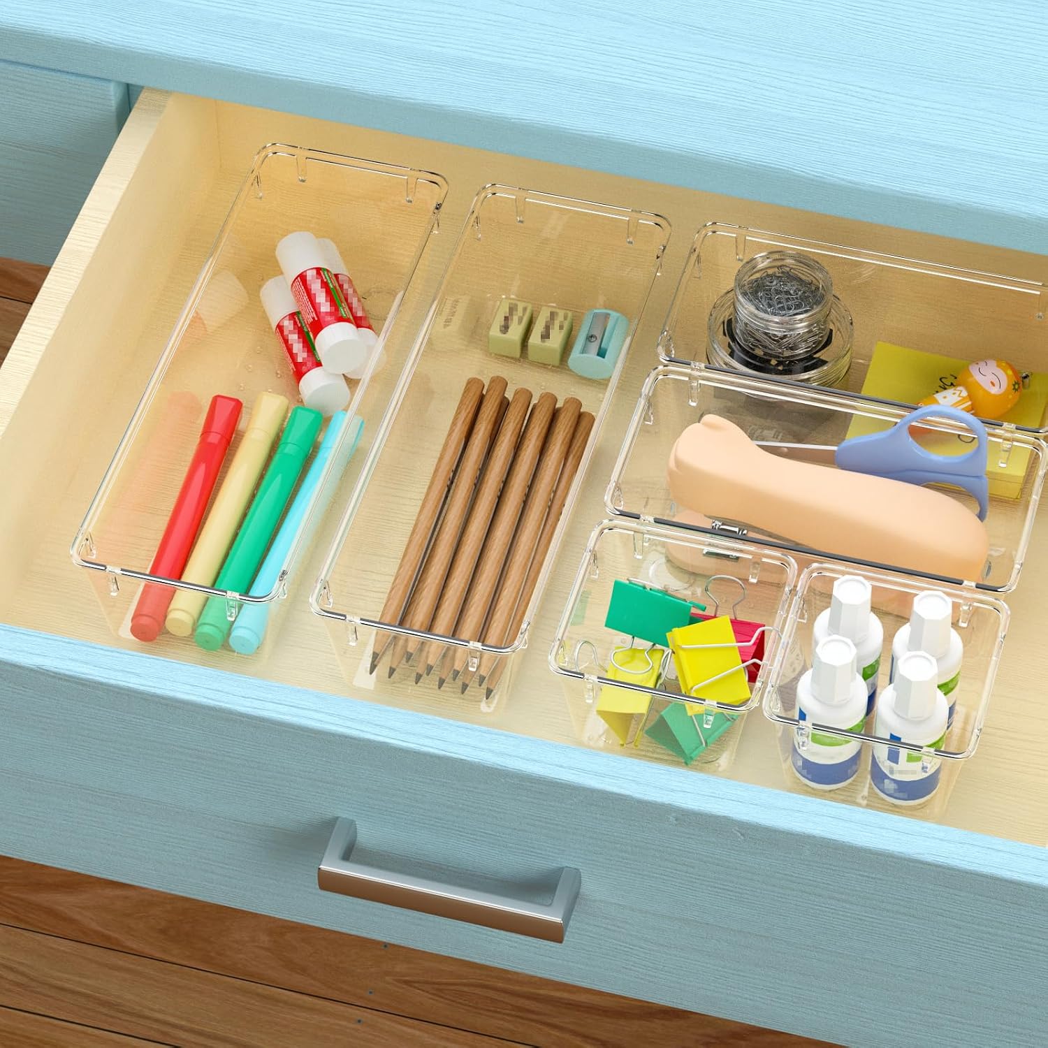 Thumbnail 4 de WOWBOX 08032025 Clear Drawer Organizer Set, 6 Stackable Polypropylene Trays