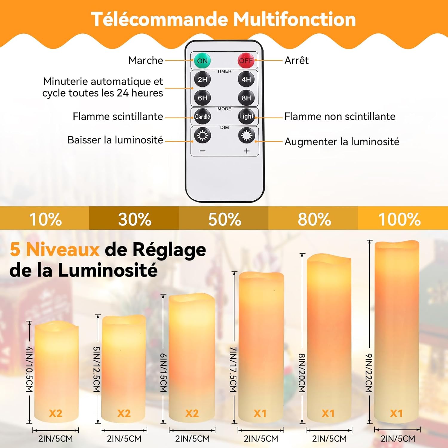 Thumbnail 2 de Bougie LED 9 pièces déco 🕯