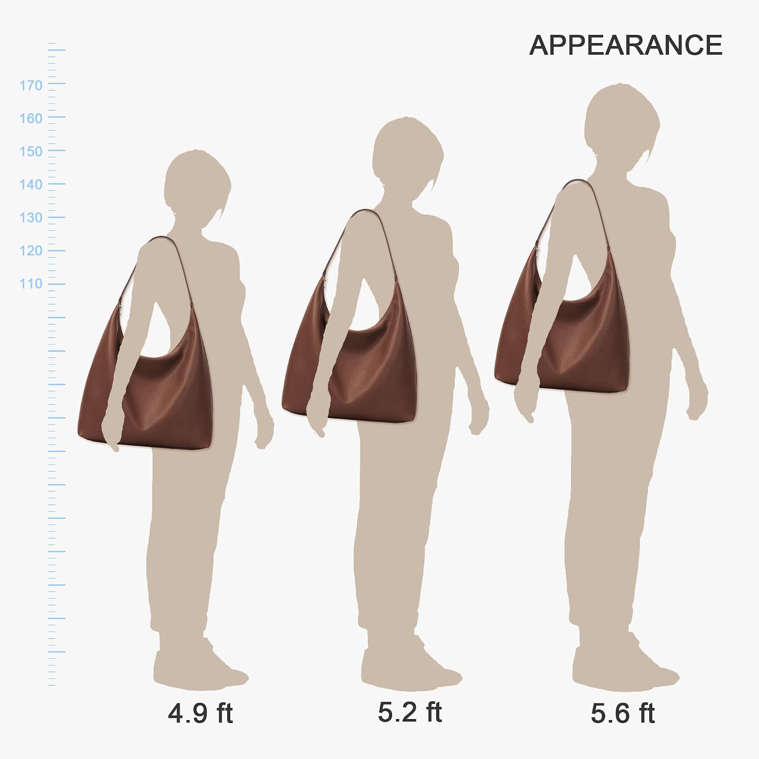 Thumbnail 5 de KALIDI vintage vegan leather tote bag for women – large zipped hobo work & travel shoulder bag