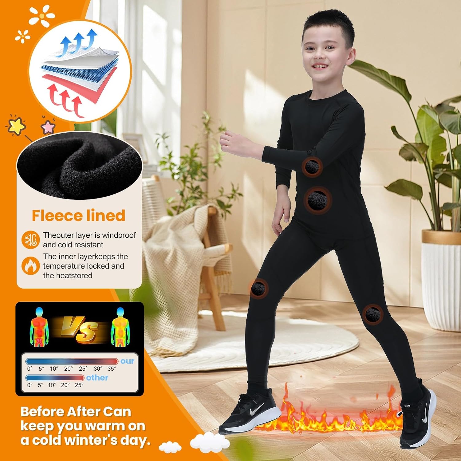 Thumbnail 1 de Leeboom Thermounterwäsche Kinder 110-120 cm