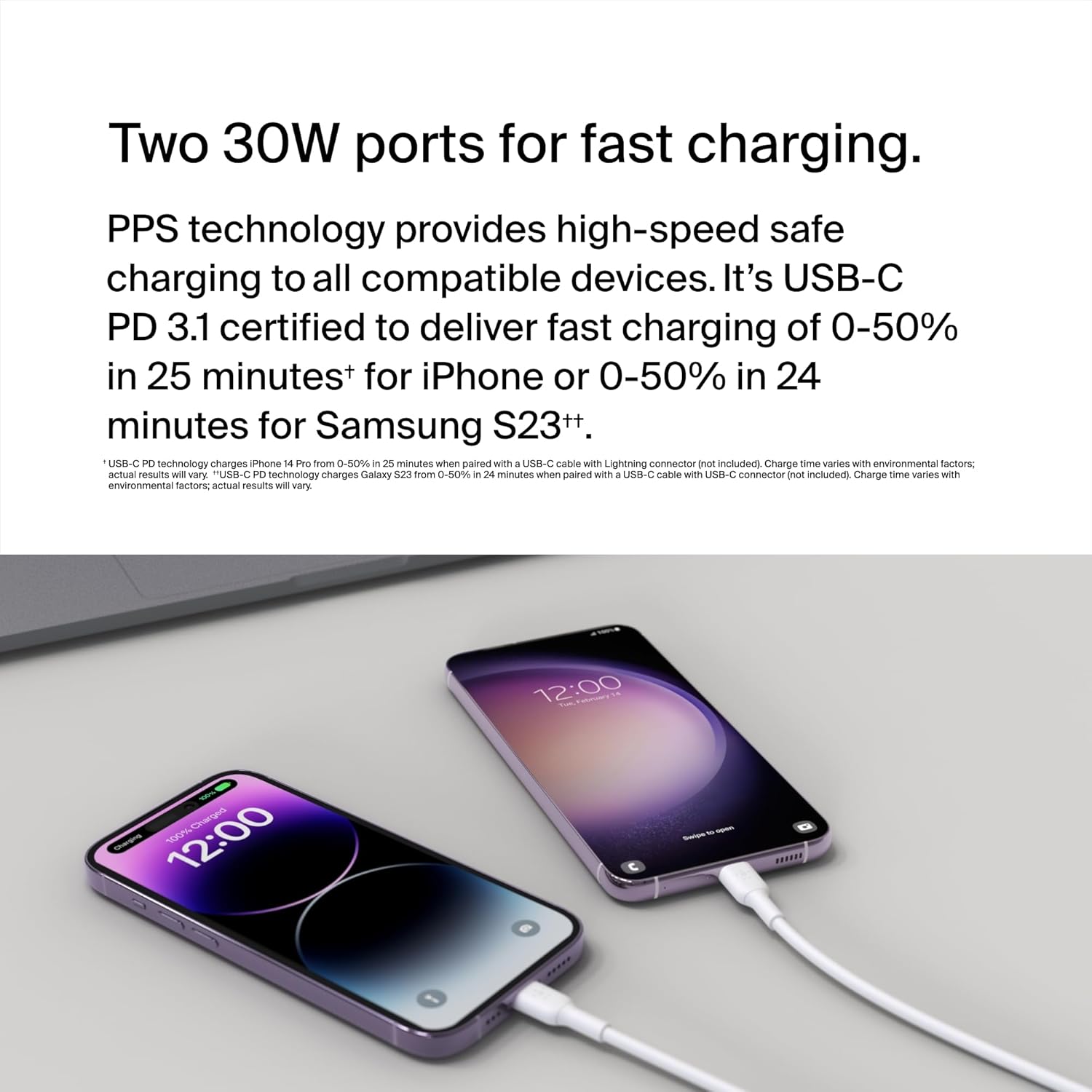 Thumbnail 1 de Belkin BoostCharge 60W dual USB-C charger