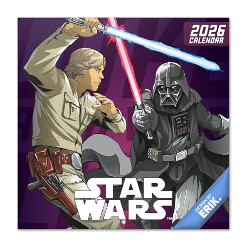 Detalle de Grupo Erik Calendario 2026 pared Star Wars 30×30 cm 📅