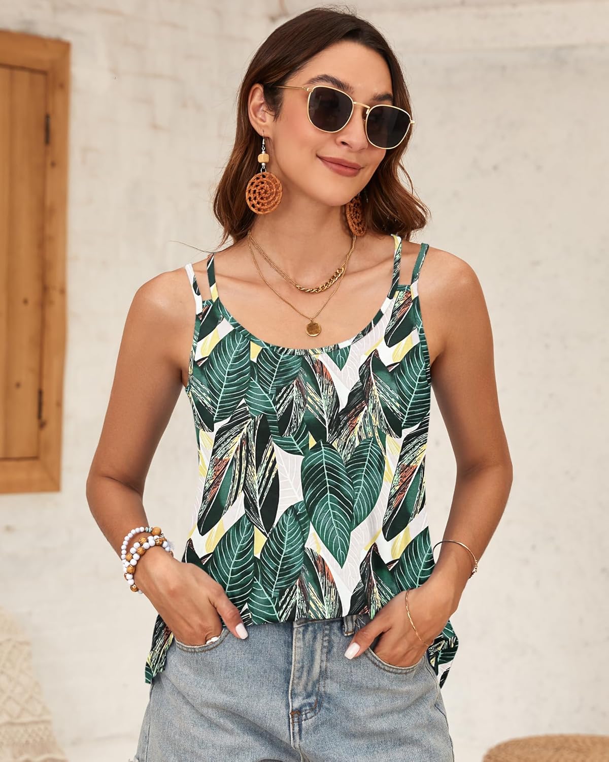 Thumbnail 3 de PLOKNRD Damen Tank Top Sommer – Spaghetti Ärmellose Rundhals-Top