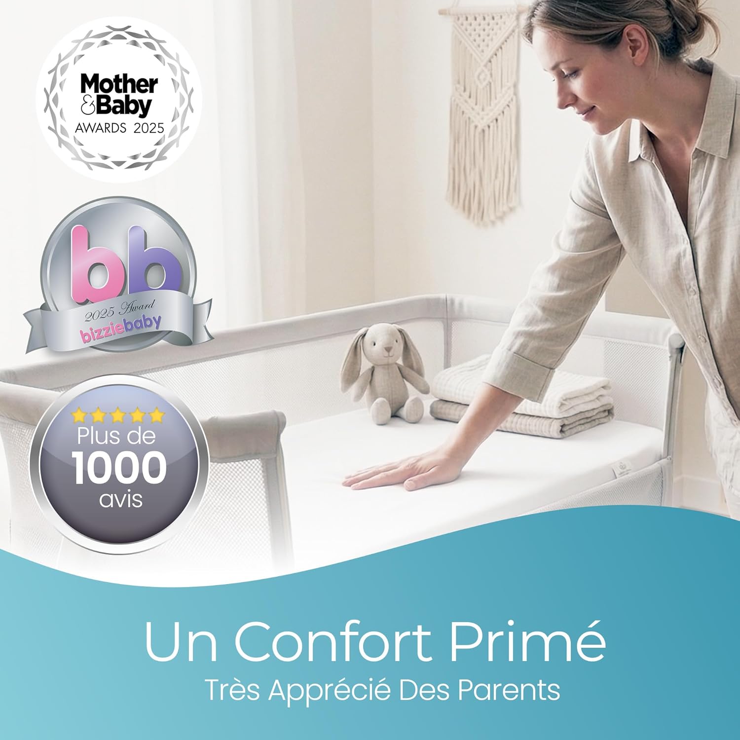 Thumbnail 3 de Drap-housse cododo 50x83 cm – Comfier Sleep, lot de 2 en coton biologique – 51x85 cm