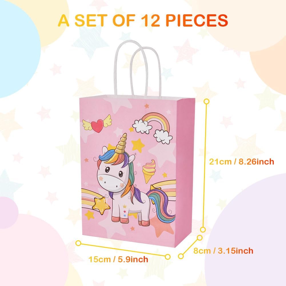 Thumbnail 1 de flintronic Sacs Cadeau Licorne – Lot de 12 sacs en papier 21 x 15 x 8 cm pour cérémonies et fêtes