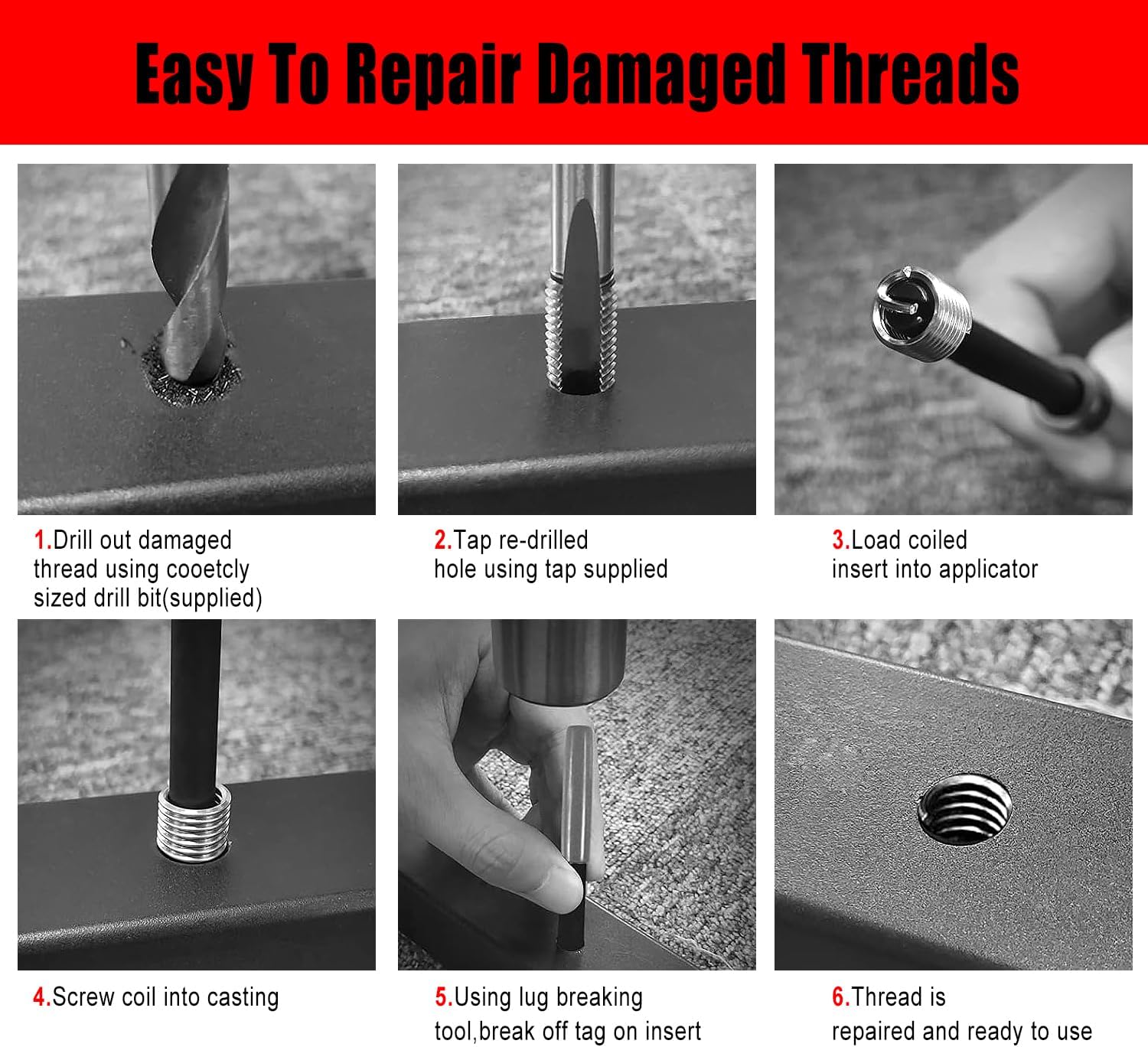 Thumbnail 3 de BINGCOBBER 131PCS Thread Repair Kit M5–M12 🛠