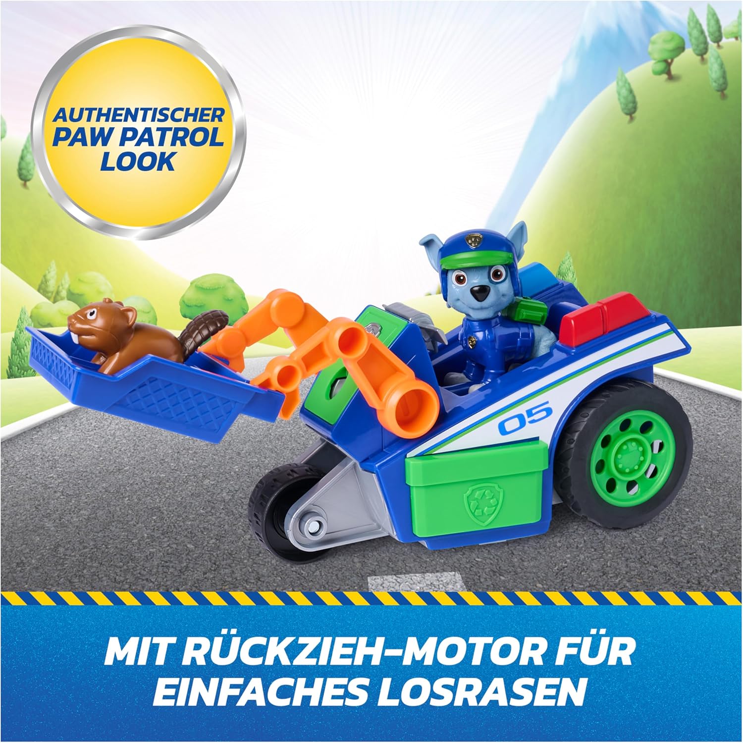 Thumbnail 4 de PAW Patrol – Search & Rescue: Rockys Rettungs-Fahrzeug (Rückziehmotor), ca. 15 cm inkl. Figur & Eichhörnchen