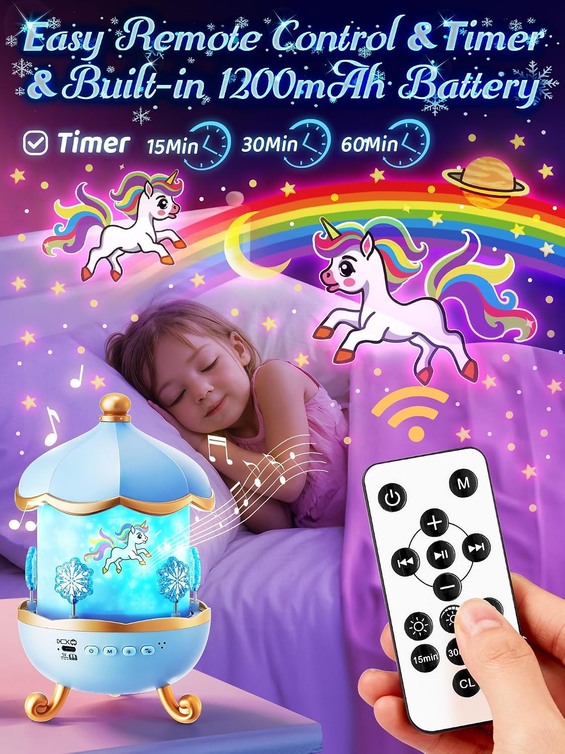 Thumbnail 6 de Luce notturna proiettore cielo stellato unicorno
