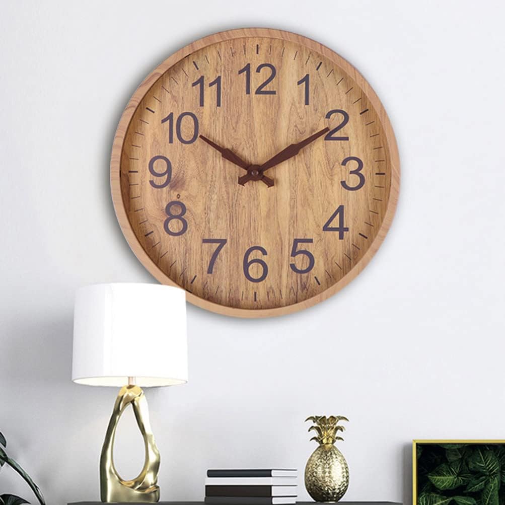 Detalle de FOMIYES Wanduhr Bauernhaus – rustikale Quarz-Wanduhr mit arabischen Ziffern