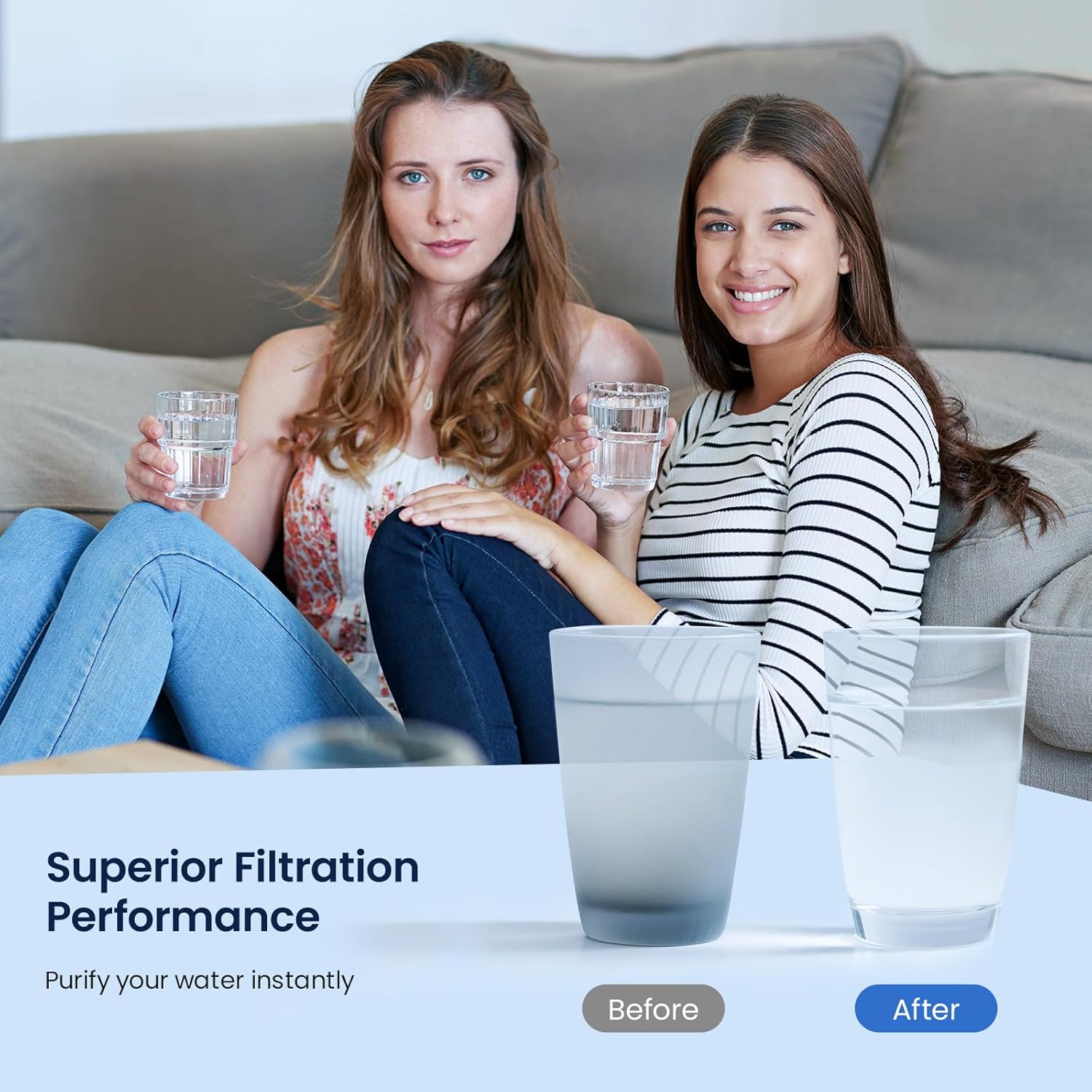 Detalle de GLACIER FRESH GF-370 Refrigerator Water Filter, 3-Pack with Coconut-Shell Carbon Block