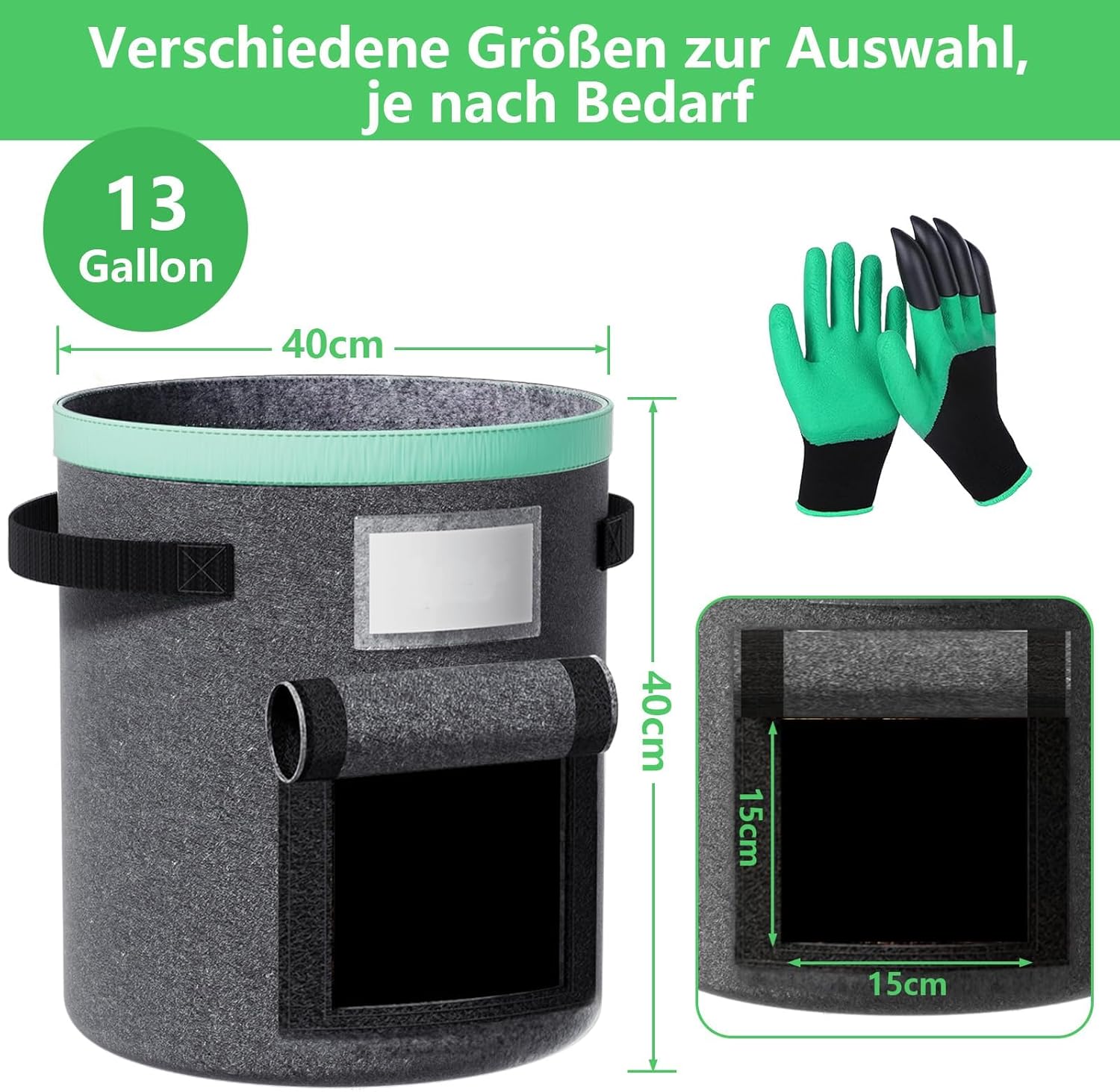 Thumbnail 1 de Kartoffel Pflanzsack 50 Liter 3er Set