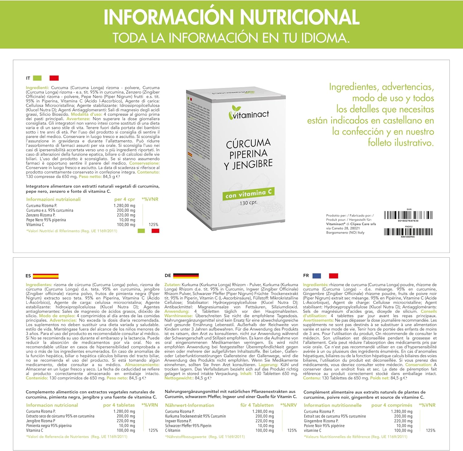 Thumbnail 5 de Curcuma con Jengibre y Pimienta Negra, Vitamina C 1280mg
