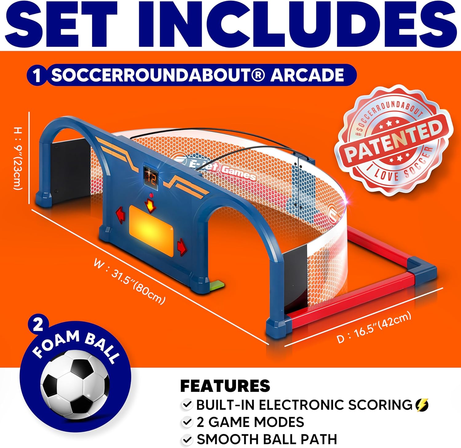 Detalle de E E-JET GAMES Soccer RoundAbout 屋内サッカートレーナー フォームボール・電子スコアリング・2つのゲームモード