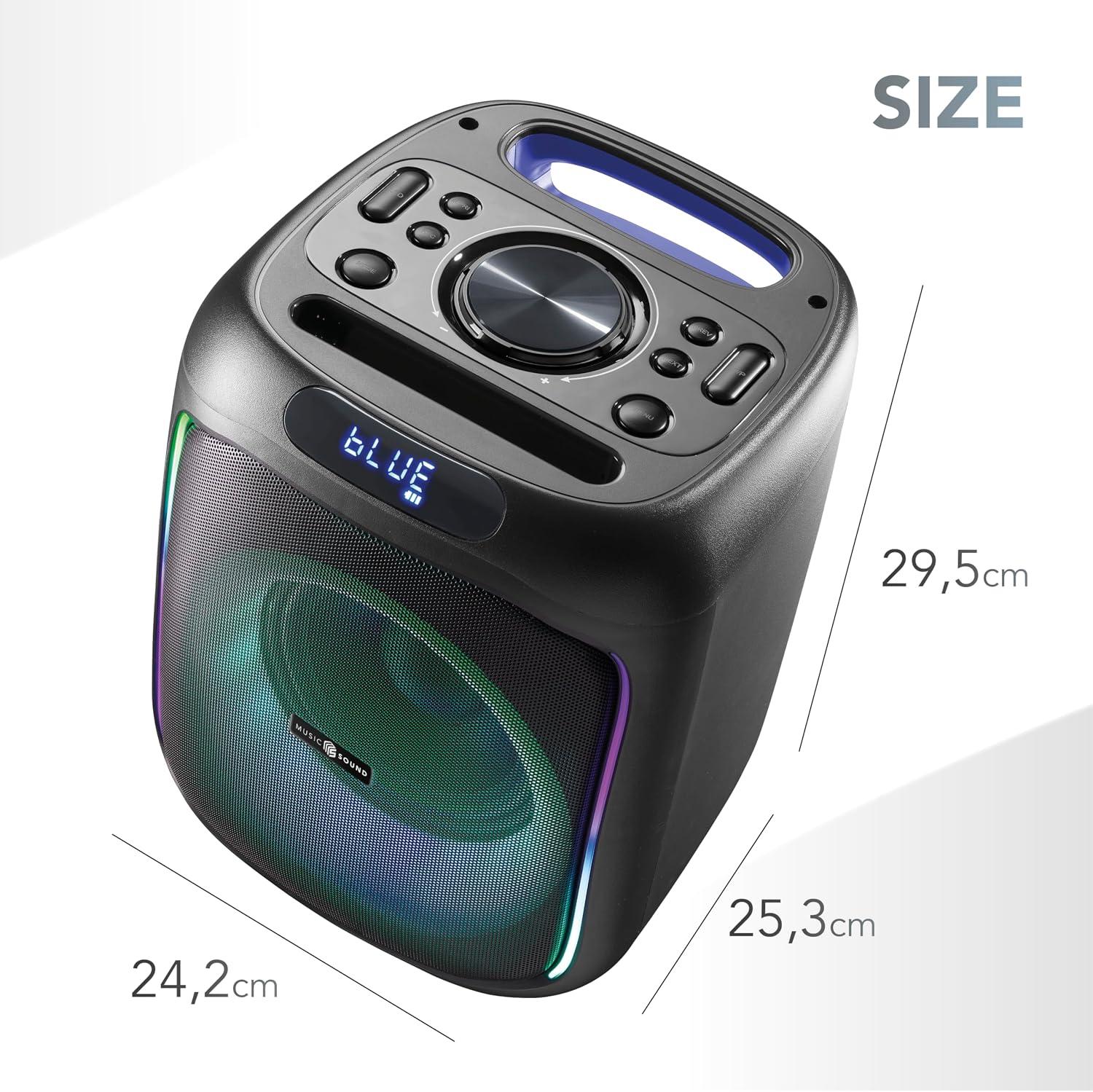 Detalle de Music Sound SOUND BOX – Cassa Speaker Bluetooth 40W con luci RGB, 5 ore di playtime, nero