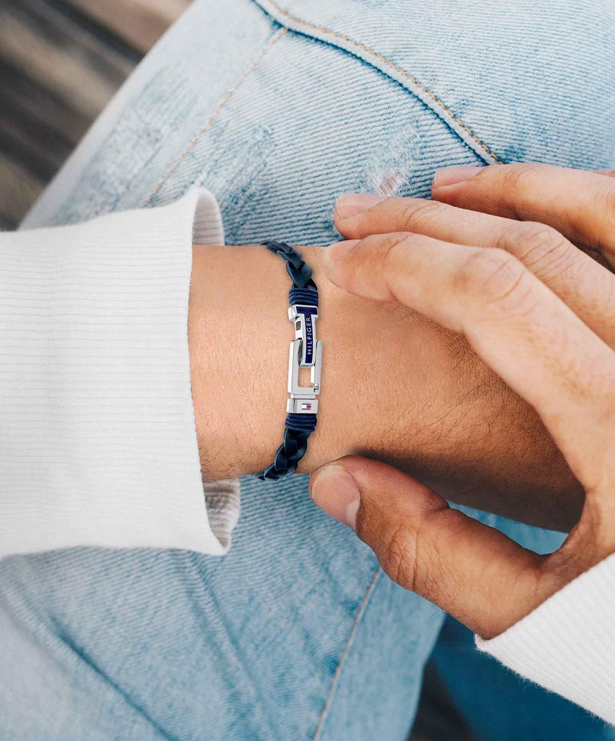 Detalle de Tommy Hilfiger Geflochtenes Lederarmband 19–20,5 cm 🧷