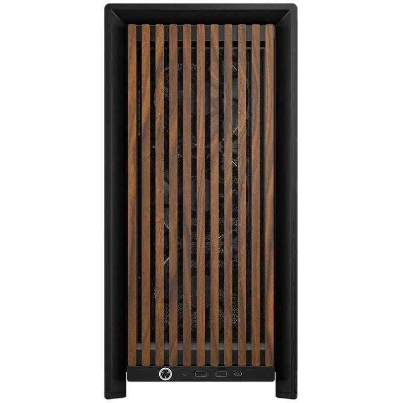 Detalle 2 de Corsair FRAME 4000D Wood RS: chasis modular con panel de nogal y 4 ventiladores PWM