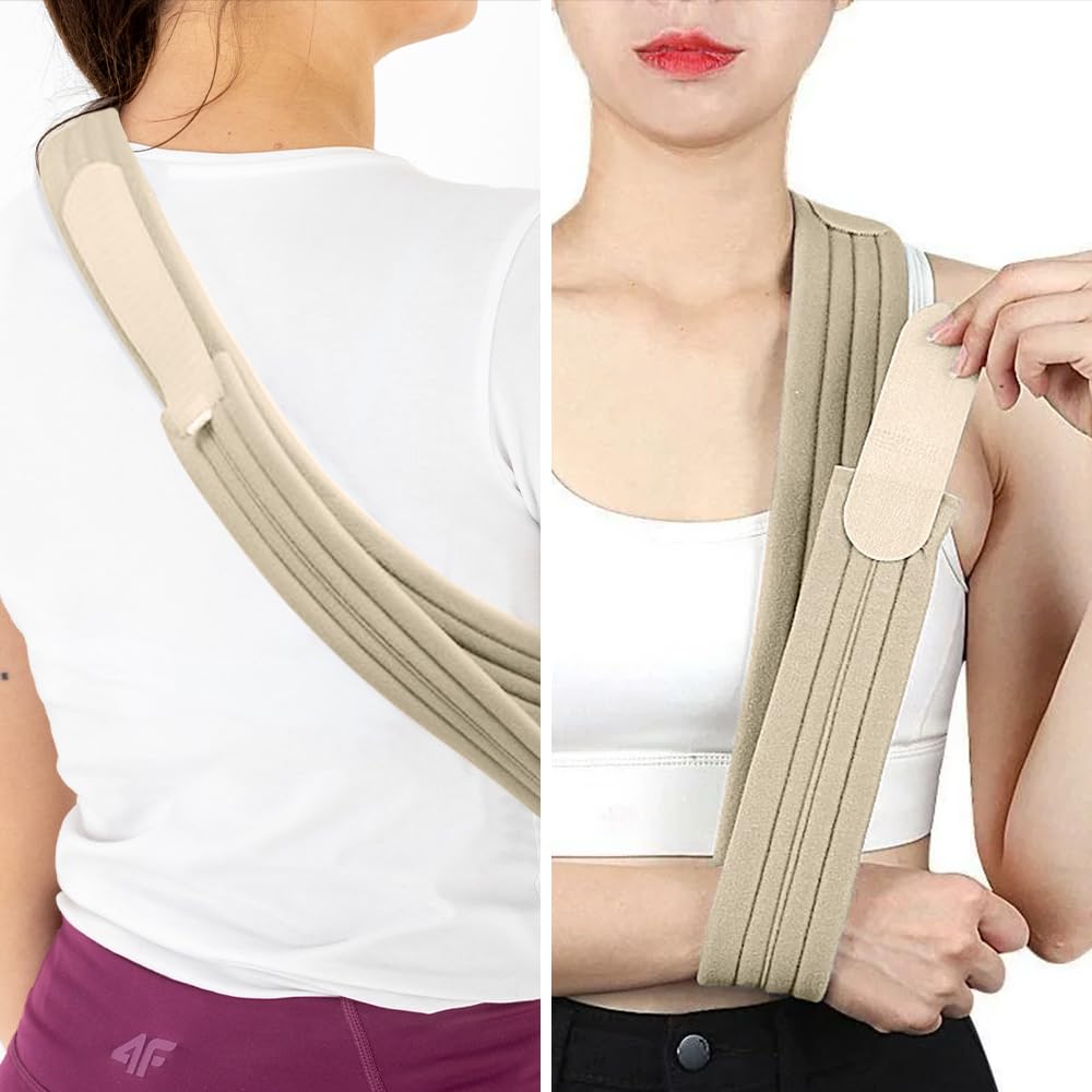 Detalle 2 de Aoreun verstelbare armriem 160 cm, beige, licht en zacht gevoerd