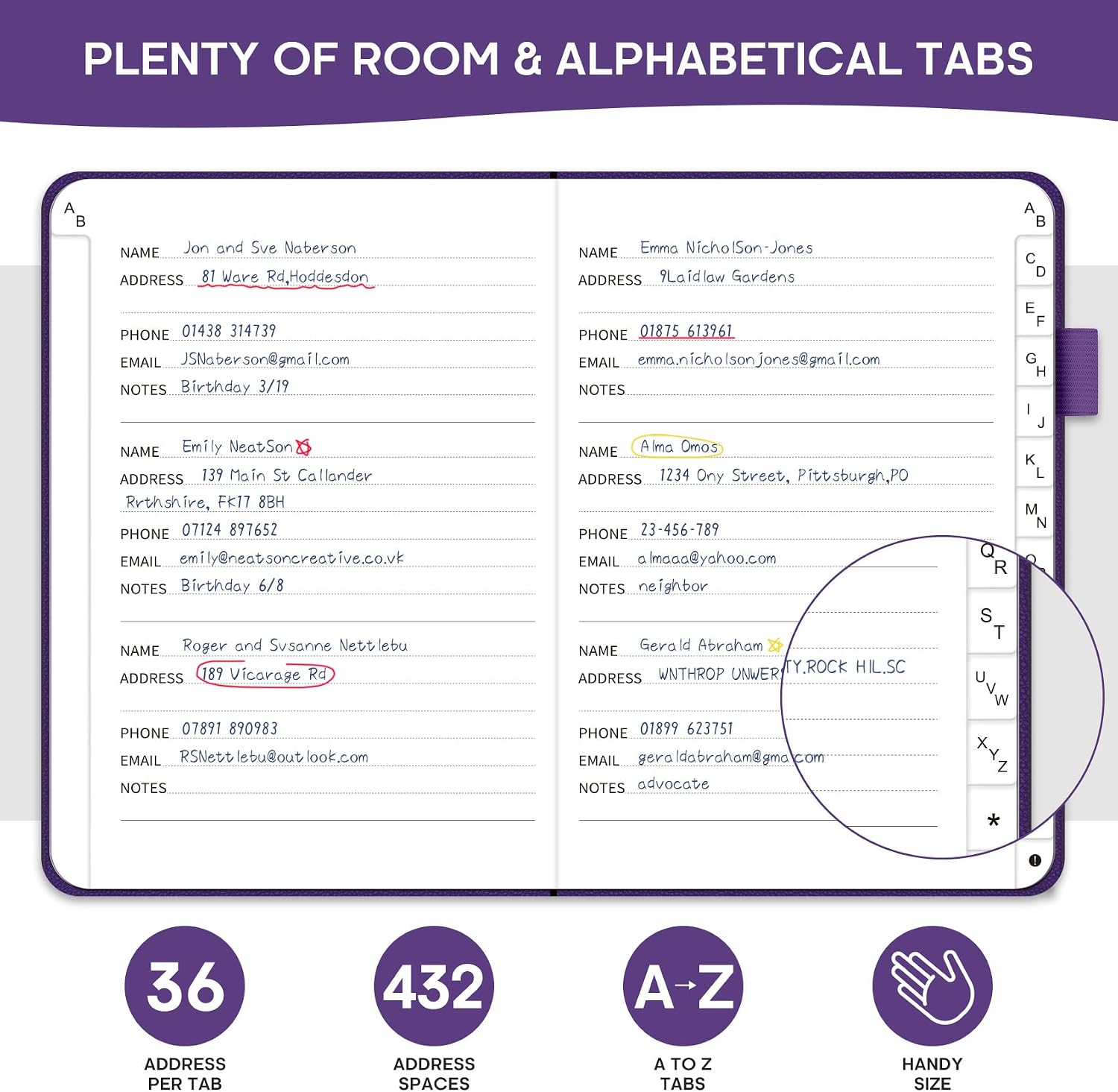 Detalle de Taja Address Book, 5.2" x 6.8