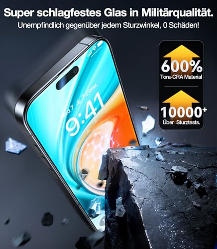 Thumbnail 4 de TORRAS Präzise iPhone 16 Pro Max Privatsphäre Panzerglas 2 Stk.