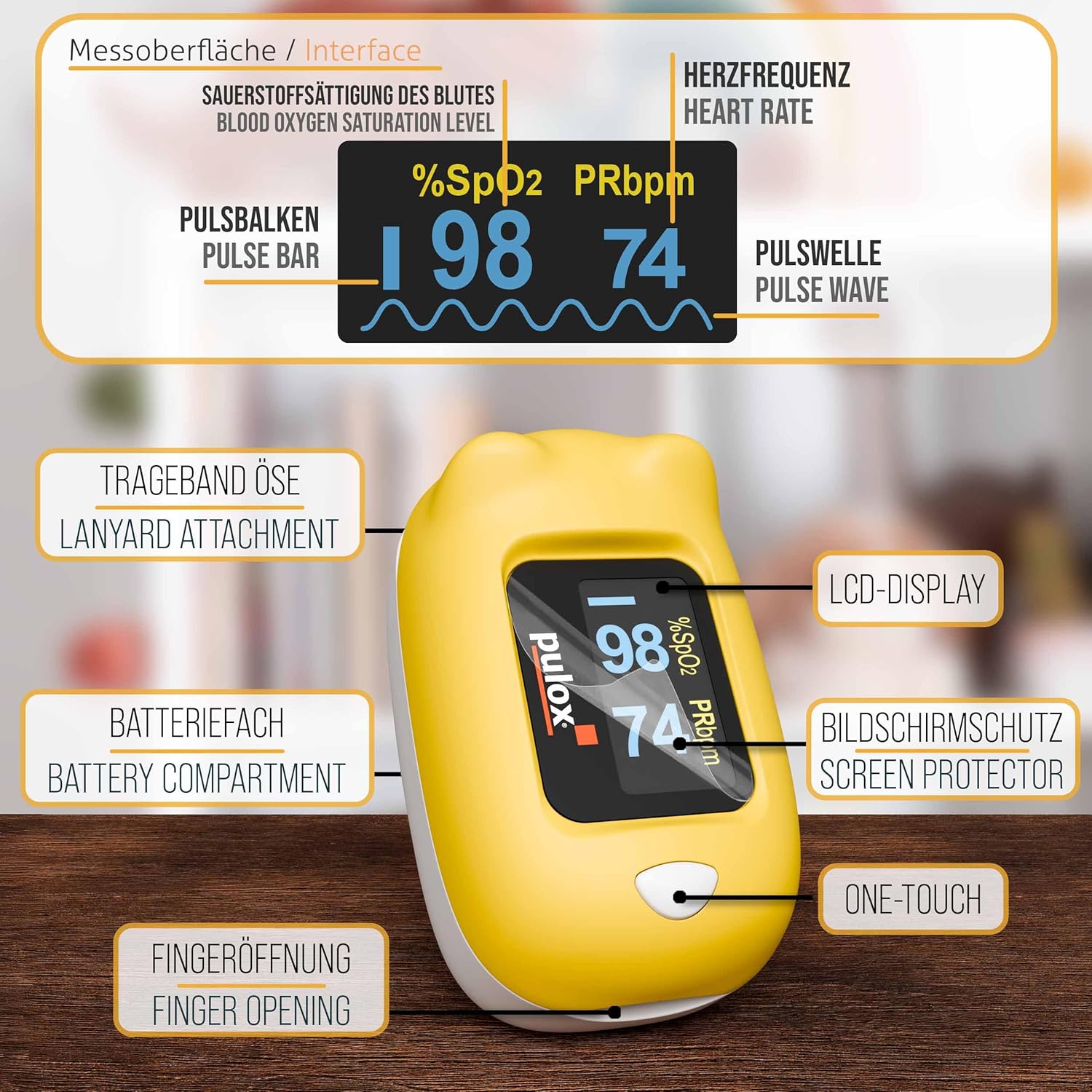 Detalle 2 de Pulox PO-230 Finger-Pulsoximeter Kinder 10 kg