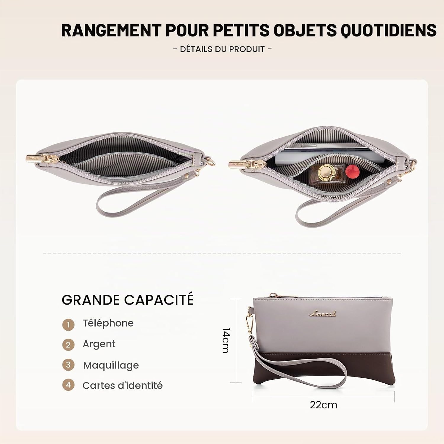 Thumbnail 6 de LOVEVOOK laptoptas voor dames voor 15,6 inch, van waterbestendig kunstleer