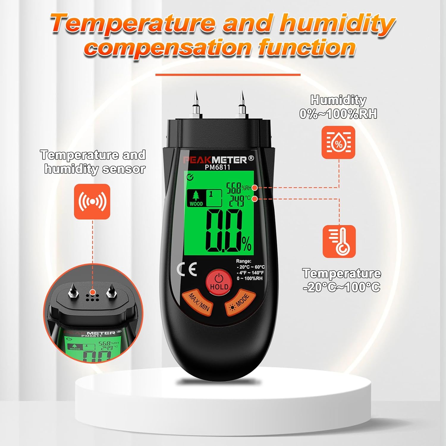 Detalle de COCZOW Moisture Meter 6 modes damp