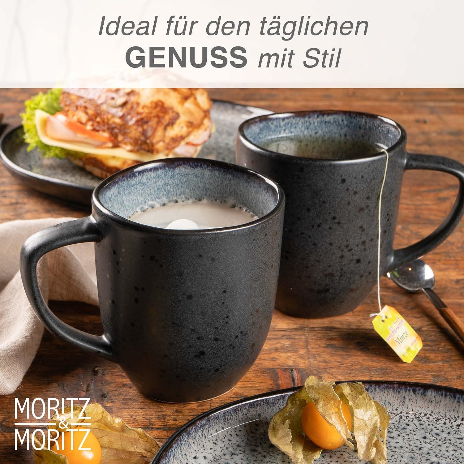 Thumbnail 4 de Moritz & Moritz Kaffeetassen 6er Set – Robustes Steingut mit Farbverlauf, spülmaschinengeeignet