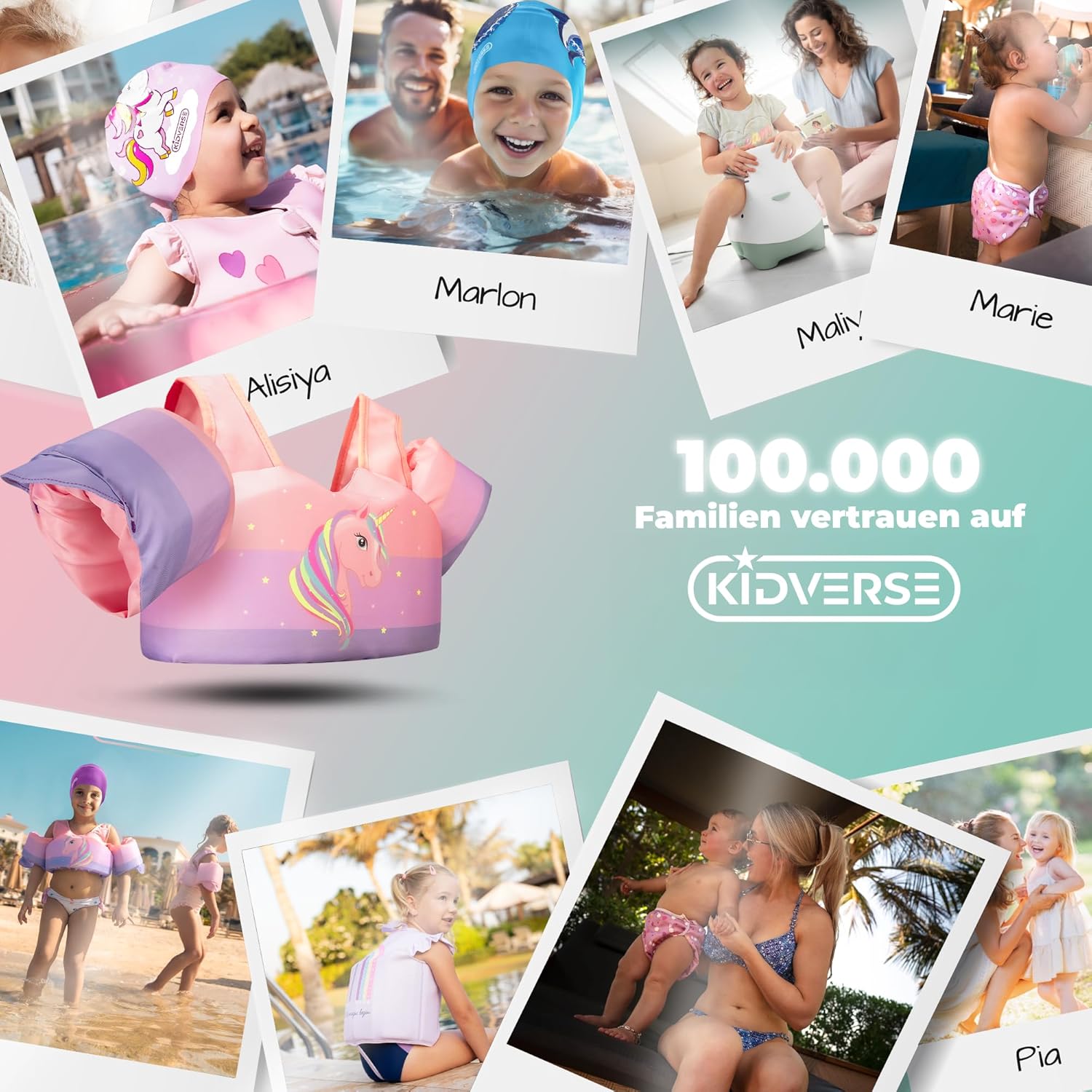 Thumbnail 2 de KIDVERSE Schwimmweste Kinder 3–6 Jahre – Geprüfte Qualität mit integrierten Schwimmflügeln, bis 30 kg