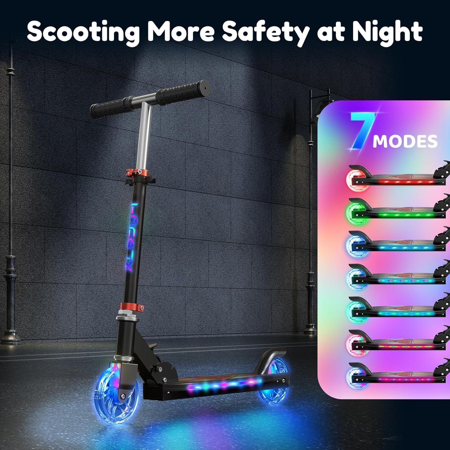 Thumbnail 1 de TONBUX Kids Scooter 2-Wheel Light-Up Kick Scooter with Adjustable Height