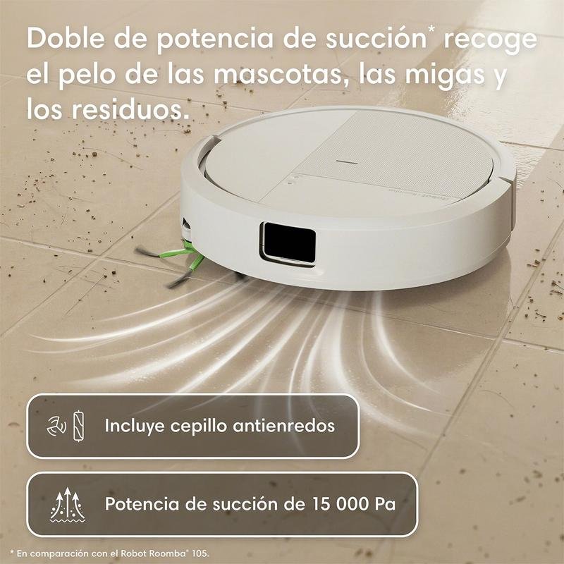 Detalle de Robot Aspirador y Fregasuelos iRobot 115 Combo + Autovaciado: mapeo, autovaciado y 250 minutos de autonomía