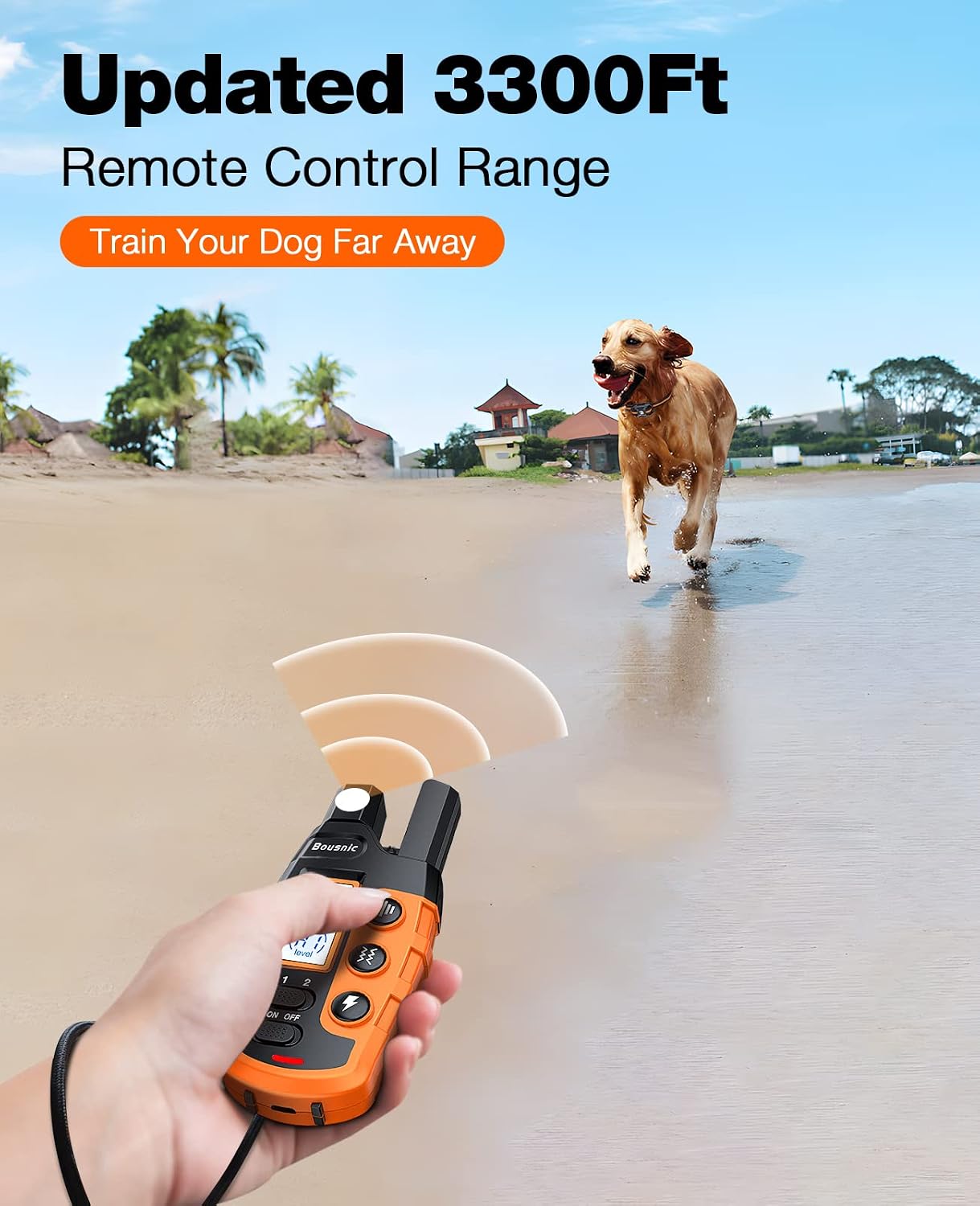 Thumbnail 2 de Bousnic Dog Shock Collar with Remote (5-120 lbs) — 3300Ft Range, Dual-Channel, IP67 Waterproof