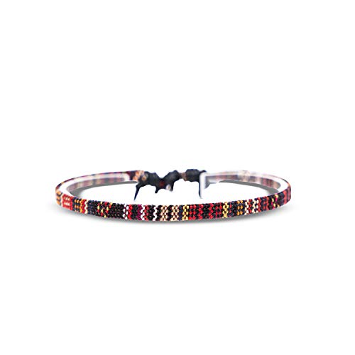 Detalle de Made by Nami 2x Boho Surfer Bracelet Set – Brown & Tigereye (Handmade, Adjustable, Waterproof)