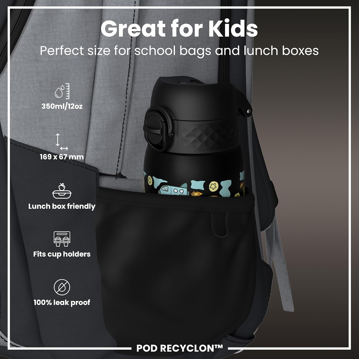 Thumbnail 1 de Ion8 Small Water Bottle: Leak-Proof, Easy-Open Flip Lid for Kids