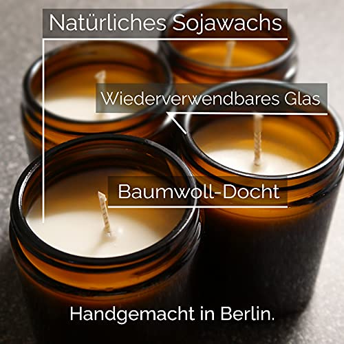 Detalle 1 de PräsenteEnte Duftkerze für Hundeliebhaber, Waldduft aus Sojawachs