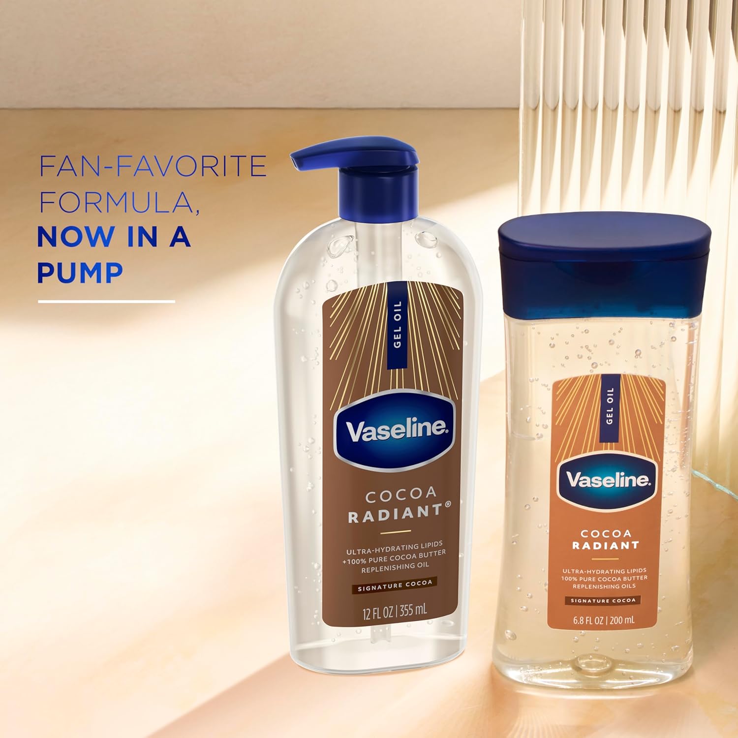 Detalle 2 de Vaseline Cocoa Radiant Body Gel Oil, 12 oz, with Cocoa Butter