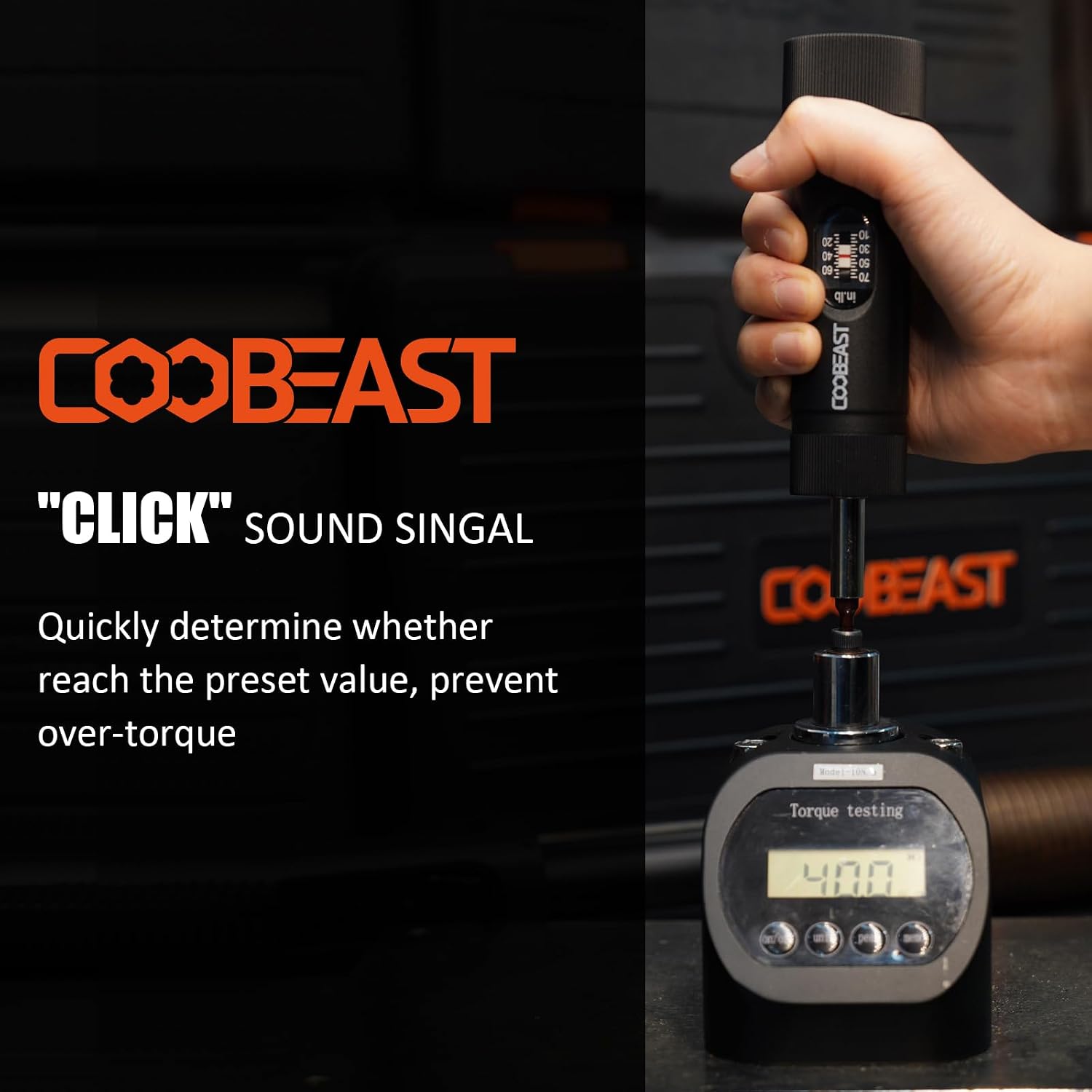 Detalle de coobeast 1/4-Inch Preset Torque Screwdriver Set, 10–70 in-lb, 12 S2 Bits