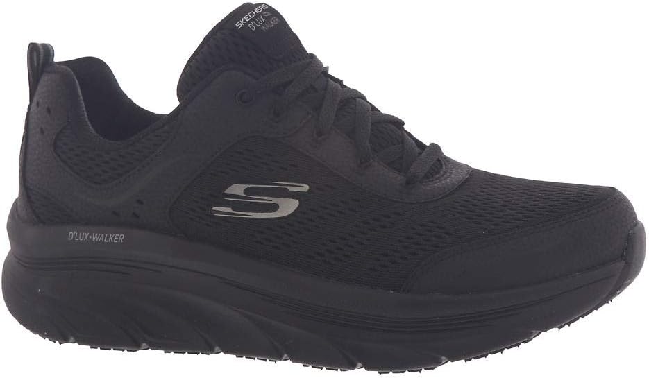 Detalle de Skechers Women’s D’LUX Walker Infinite Motion Trainers in Black Leather & Mesh (6.5 UK)