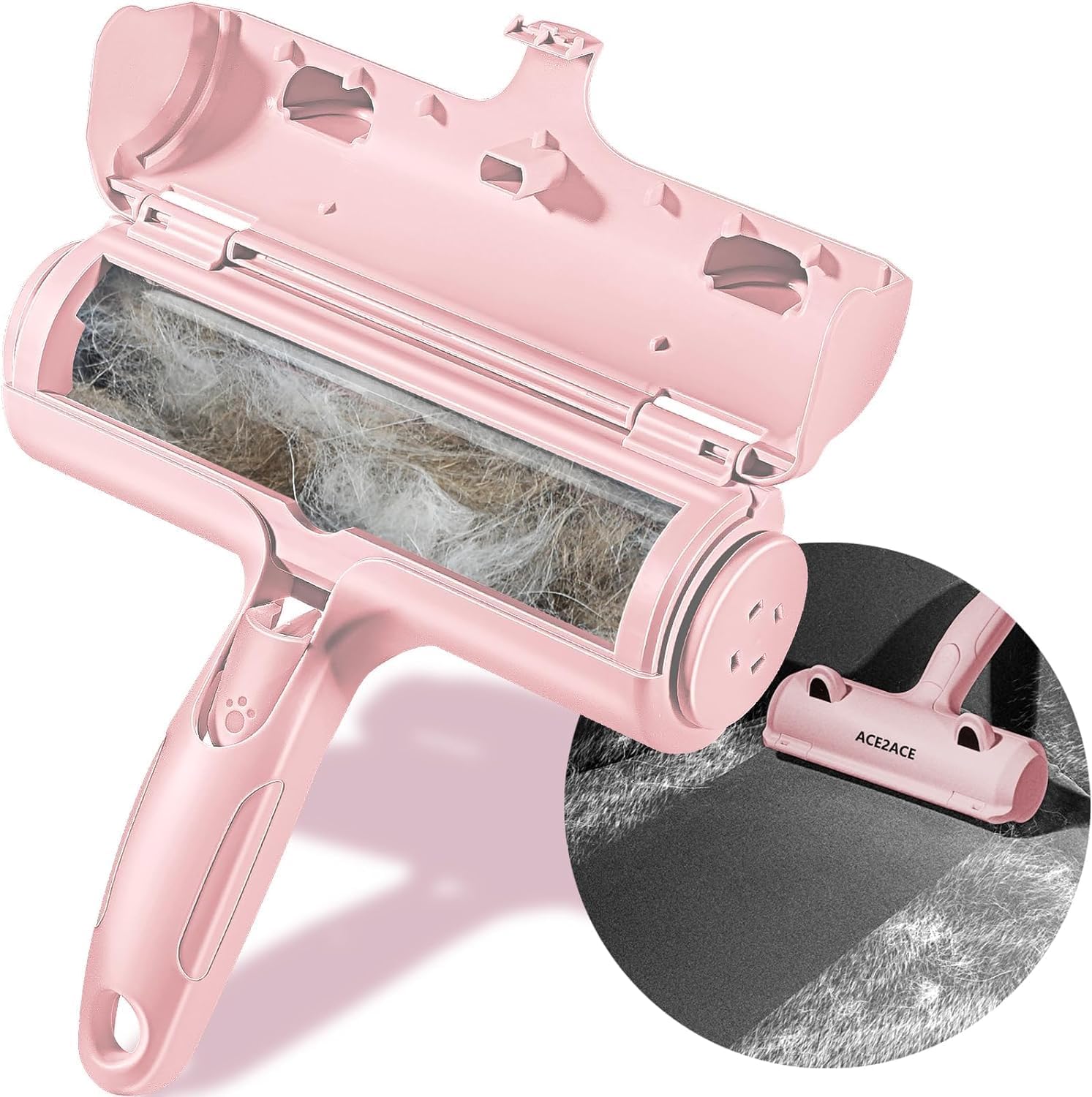 Detalle de ACE2ACE Brosse Anti Poils Animaux – Rouleau à Poils réutilisable (Rose)
