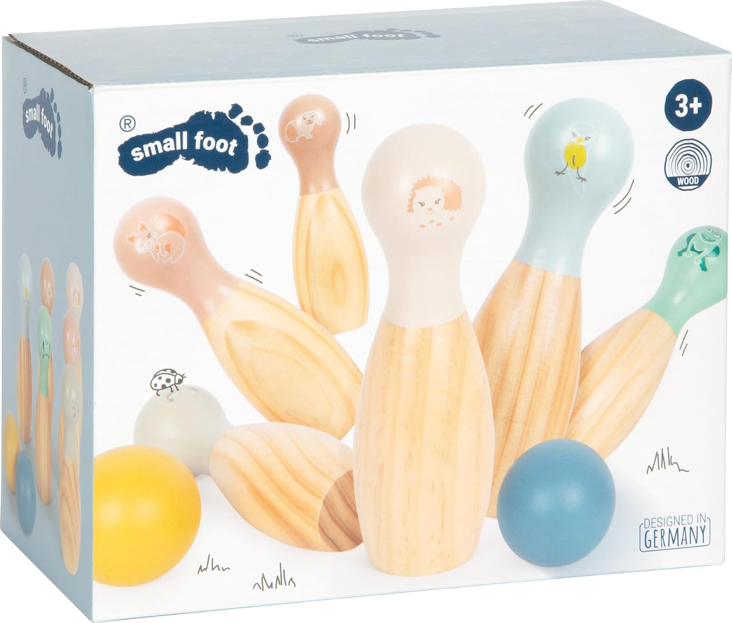 Thumbnail 6 de Small Foot Bowling Garden Buddies in legno – set birilli con animali per bambini dai 3 anni