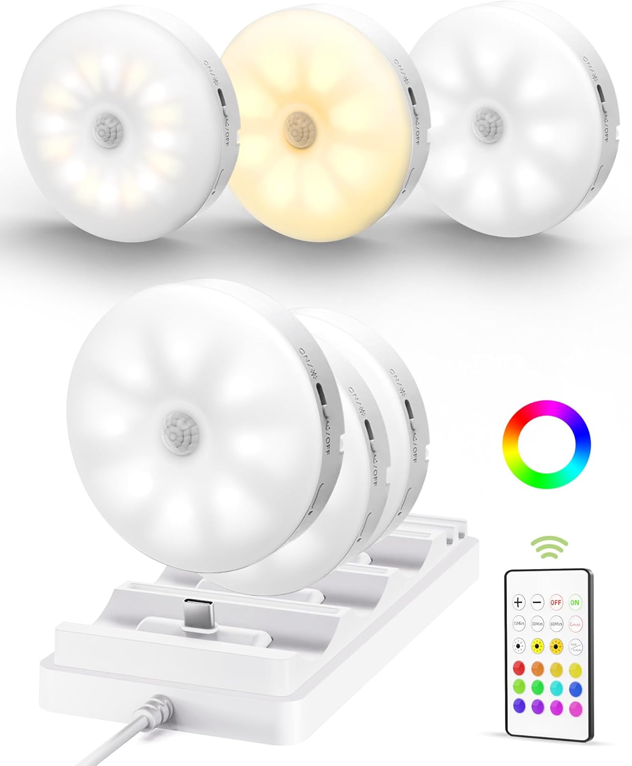 Detalle de EZVALO Under Cabinet Lighting, 1000mAh, 6-Pack ⚡