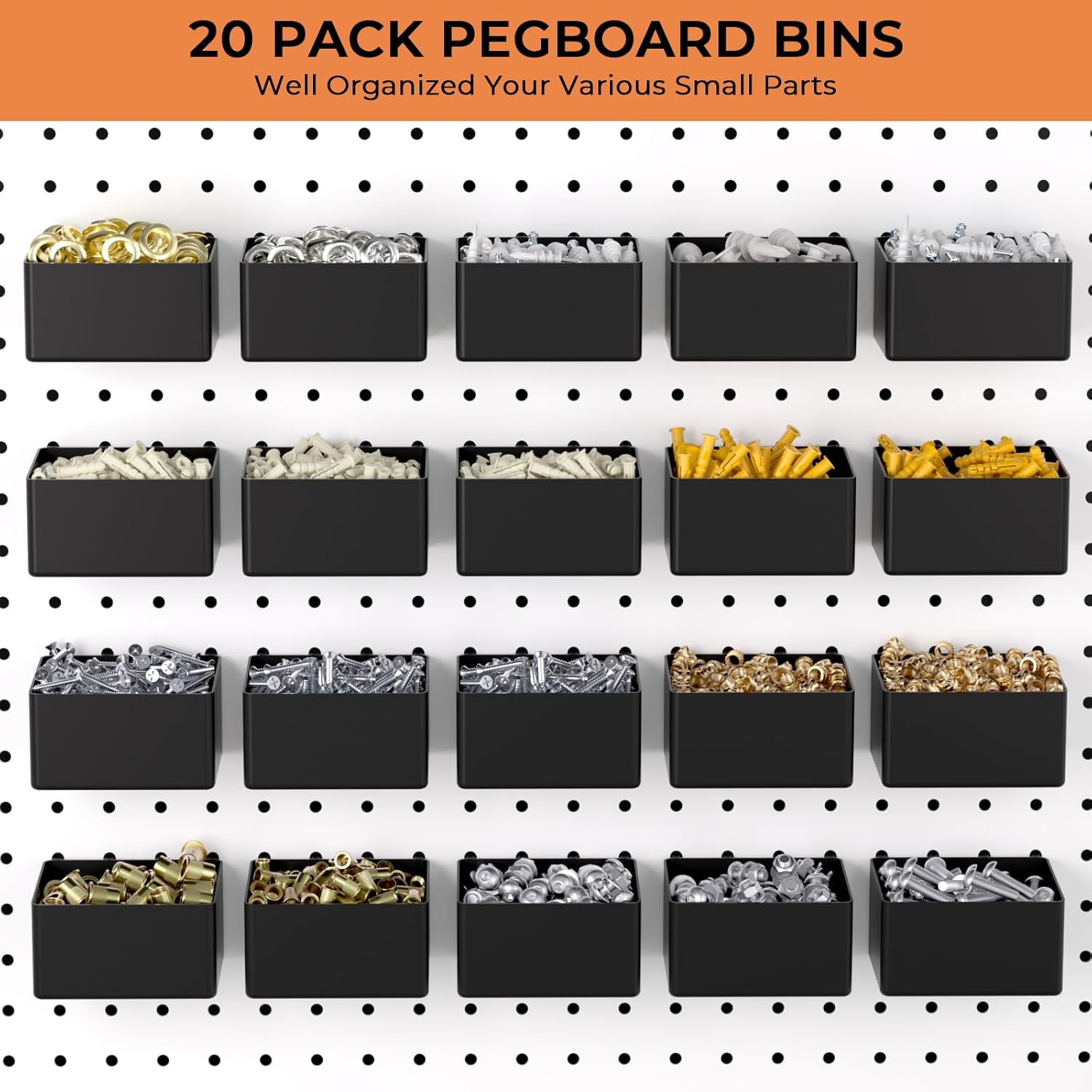 Detalle 2 de INCLY NC0235 320-Piece Pegboard Organizer Kit with Hooks and Bins