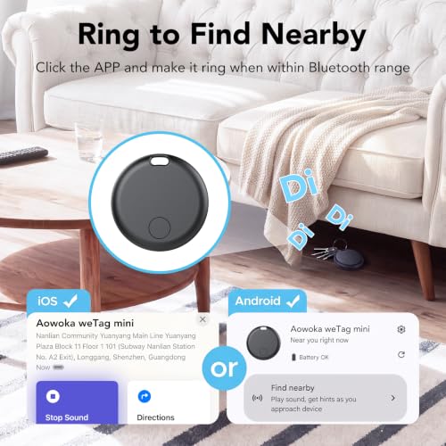 Detalle 2 de aowoka Smart Tracker Tags 4 pezzi per Android & iOS: localizzazione Bluetooth senza abbonamento