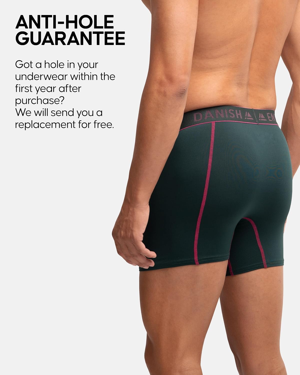 Thumbnail 3 de DANISH ENDURANCE Mens Boxers: Anti-Chafing, Moisture-Wicking, Long Leg or Regular — 6 Pack