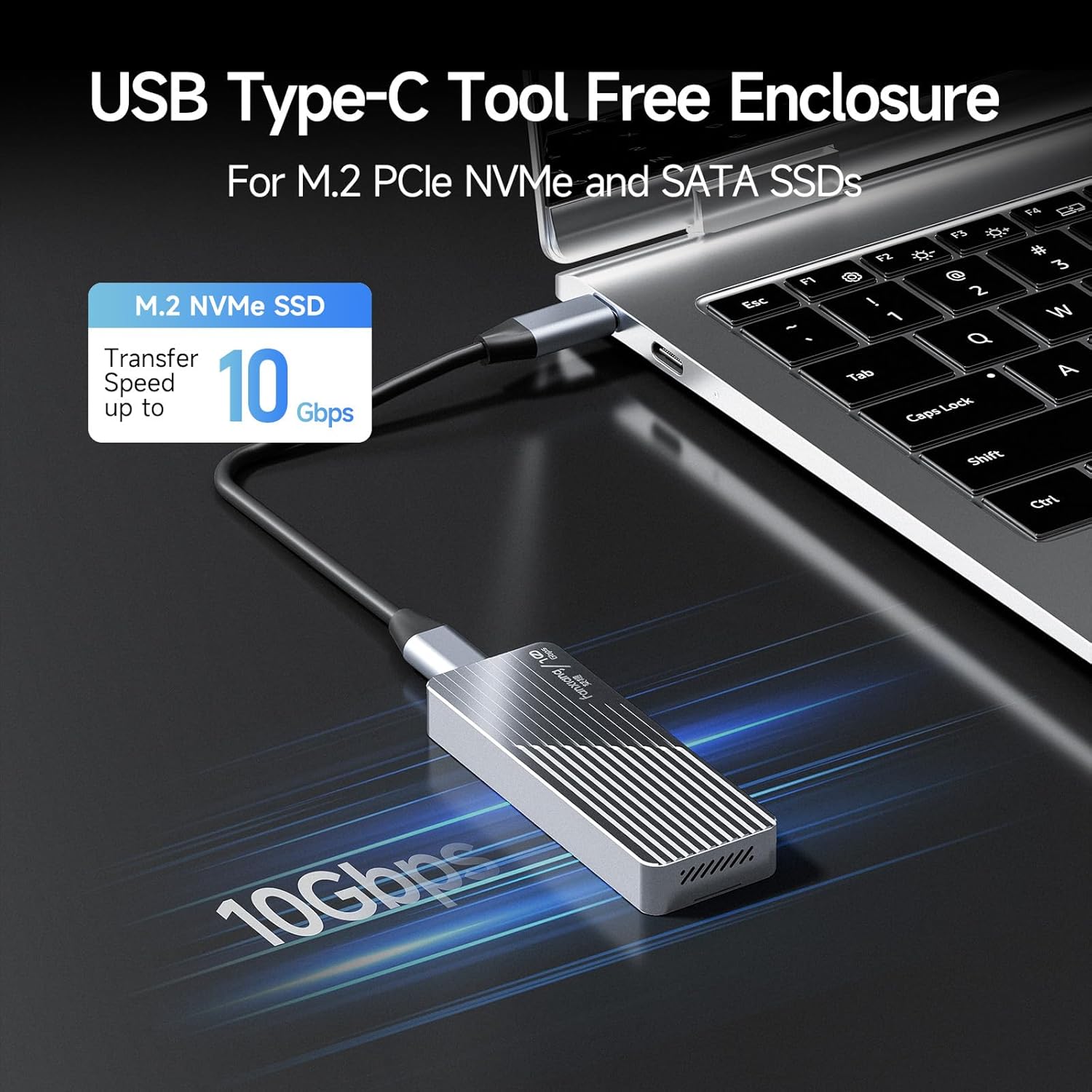 Thumbnail 2 de fanxiang MD85 M.2 NVMe Gehäuse mit Kühlung – USB 3.2 Gen2, M/B+M Key, 2230/2242/2280, bis 4 TB