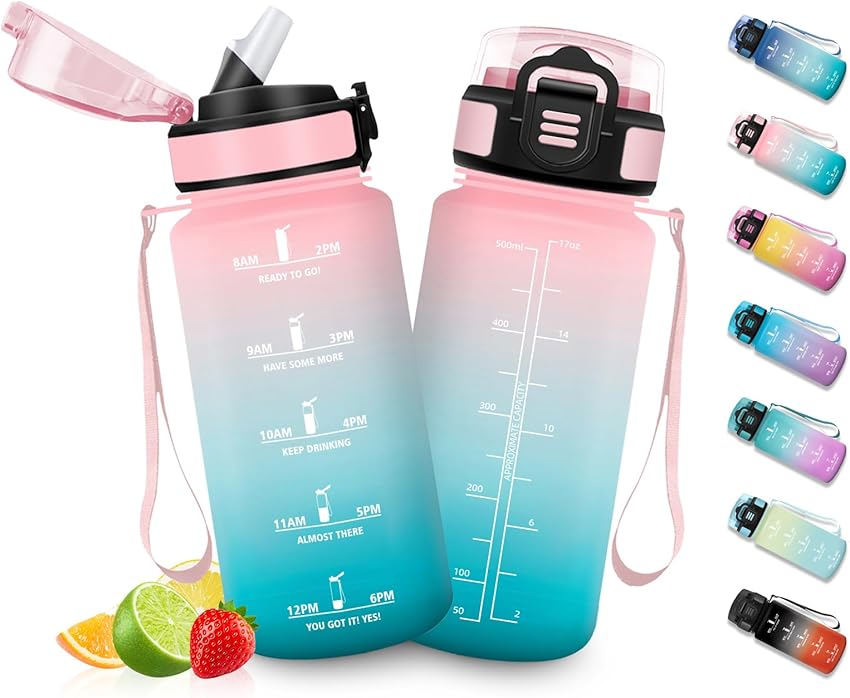 Detalle de HoneyHolly Botella 500 ml con pajita para niños 🚰
