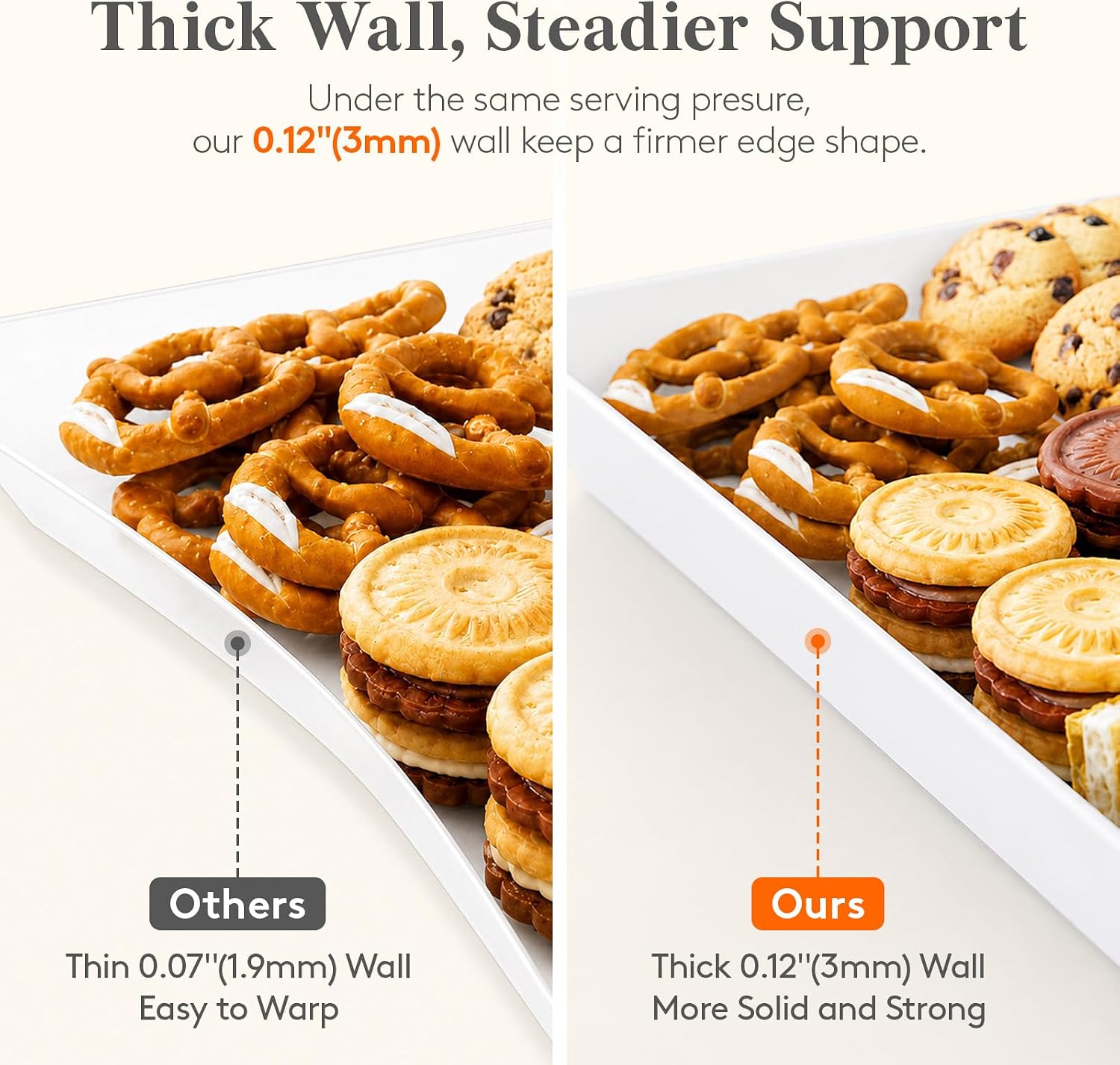 Detalle de Lifewit Serving Tray 16 x 12 inches, 4 pack