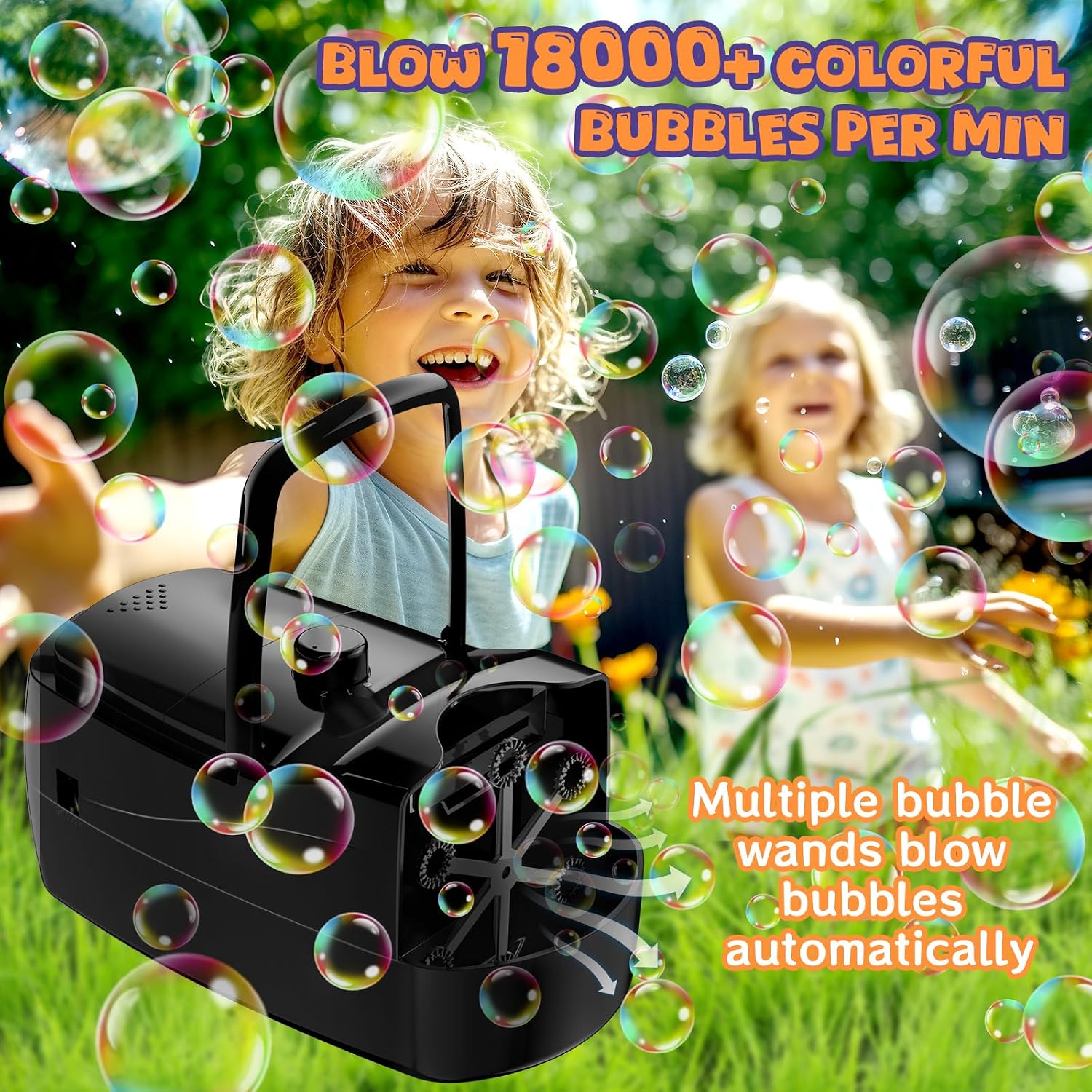 Thumbnail 1 de Sizonjoy Bubble Machine: Automatic Bubble Blower for Kids and Parties (Black)